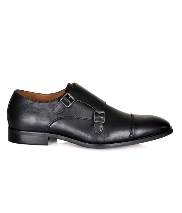 Aldo Black Double Monk Strap Leather Shoes