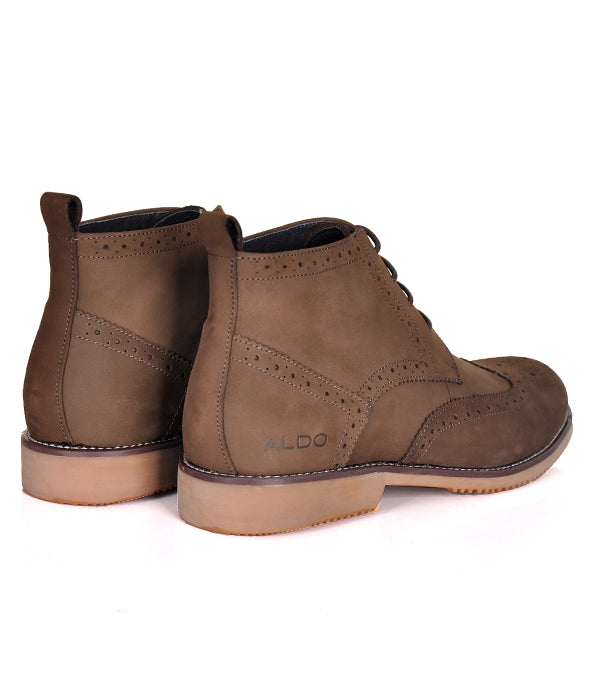 Aldo Coffee Nubuck Leather Boots