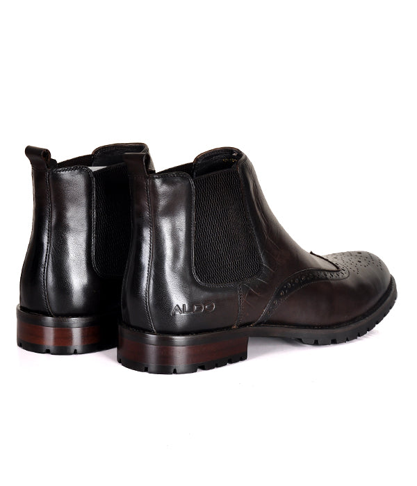 Aldo Coffee Leather Men Boots