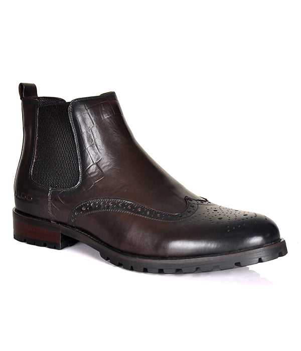 Aldo Coffee Leather Men Boots