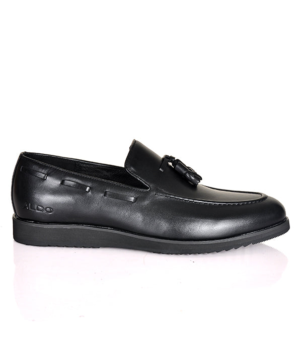 Aldo Tassel Black Leather Men's Loafers