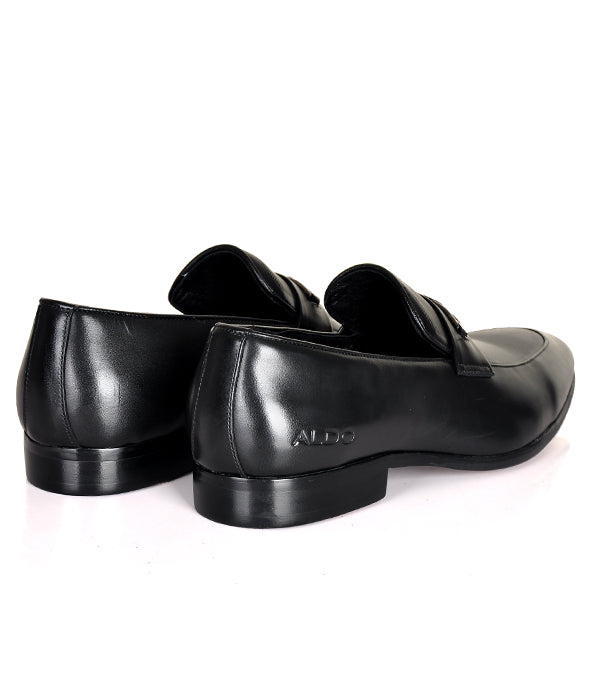 Aldo black horsebit crafted leather shoes