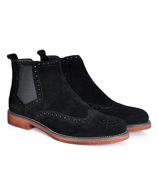 Aldo Black Suede Leather Men's Boots
