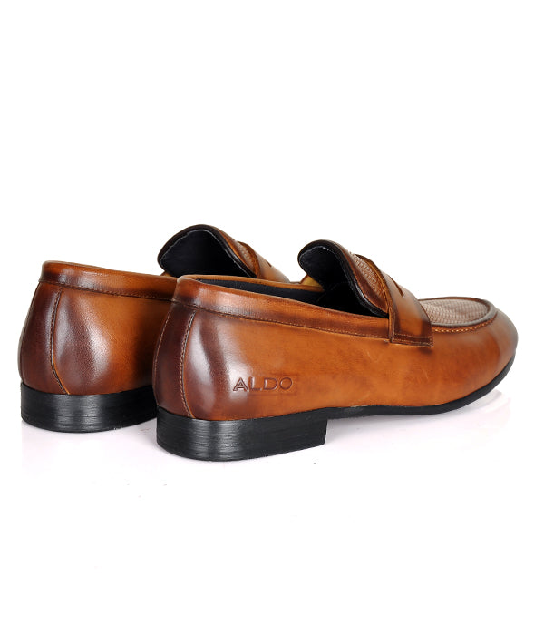 Aldo Brown Leather Men's Penny Loafers