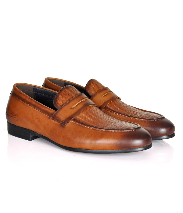 Aldo Brown Leather Men's Penny Loafers