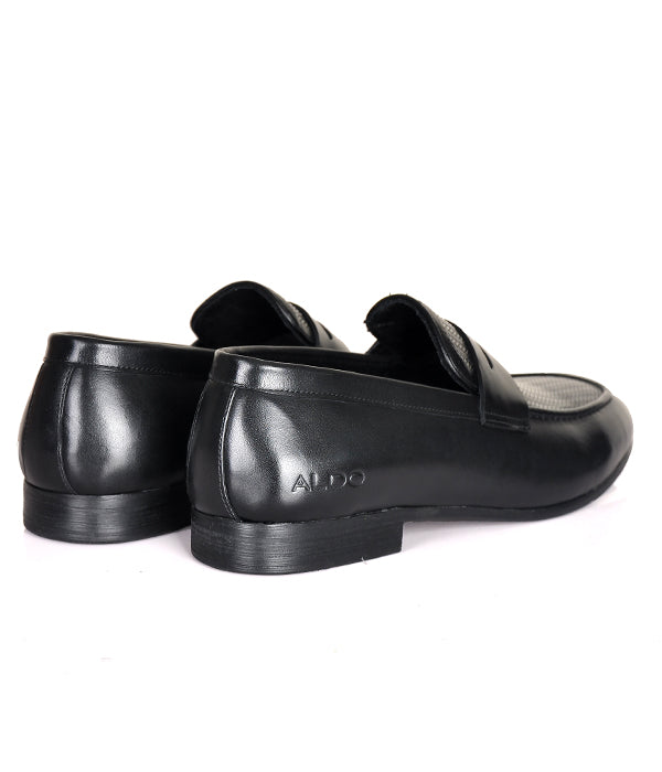 Aldo Black Leather Men's Penny Loafers