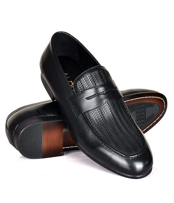 Aldo Black Leather Men's Penny Loafers