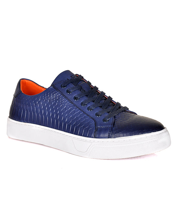 Aldo Croc Leather Blue Lace-up Shoes