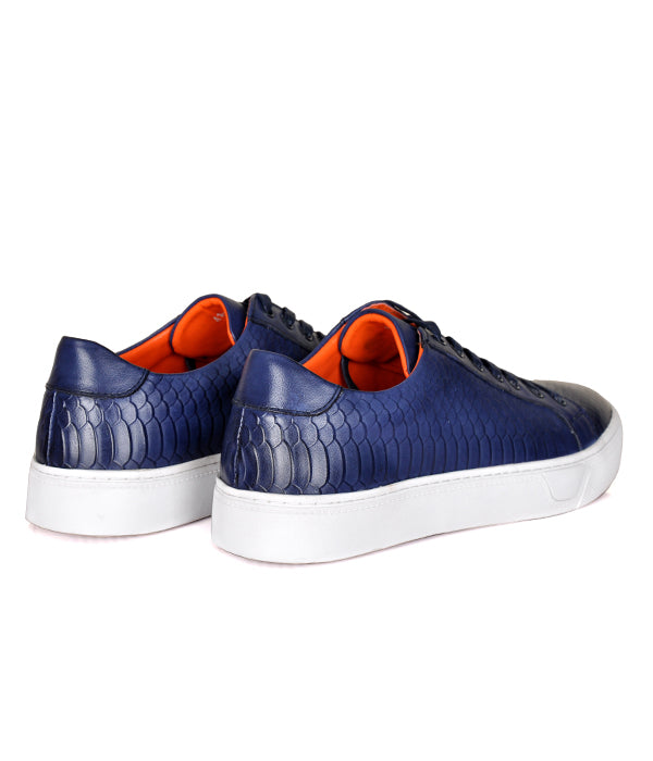 Aldo Croc Leather Blue Lace-up Shoes