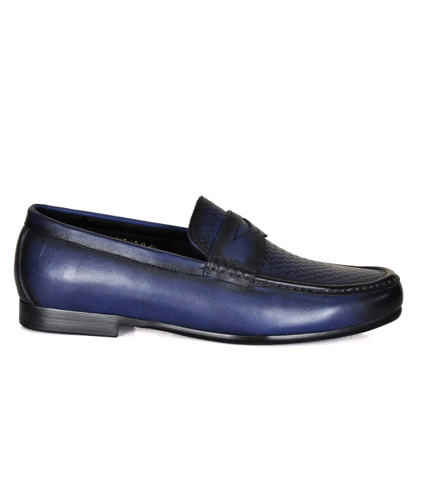 Aldo Men's Penny Loafers Blue Leather