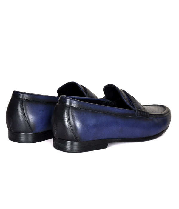 Aldo Men's Penny Loafers Blue Leather