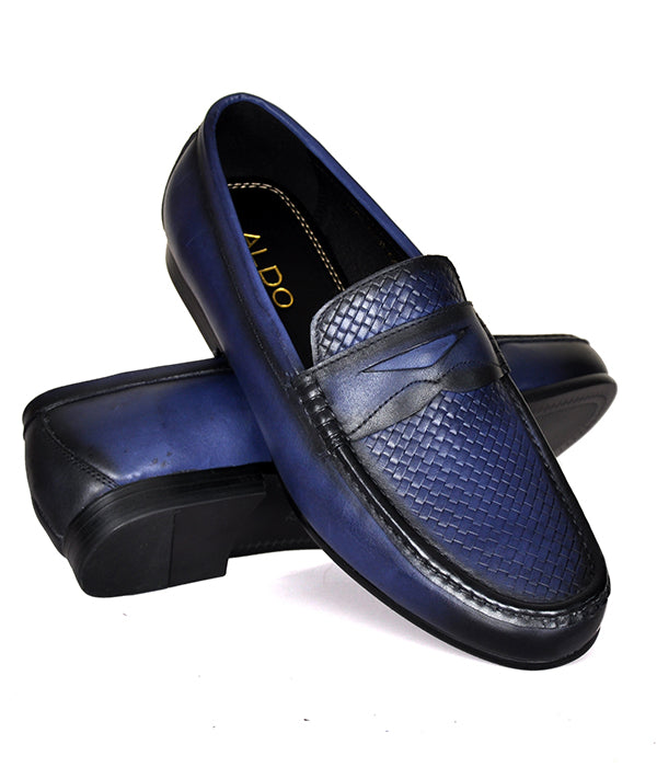 Aldo Men's Penny Loafers Blue Leather