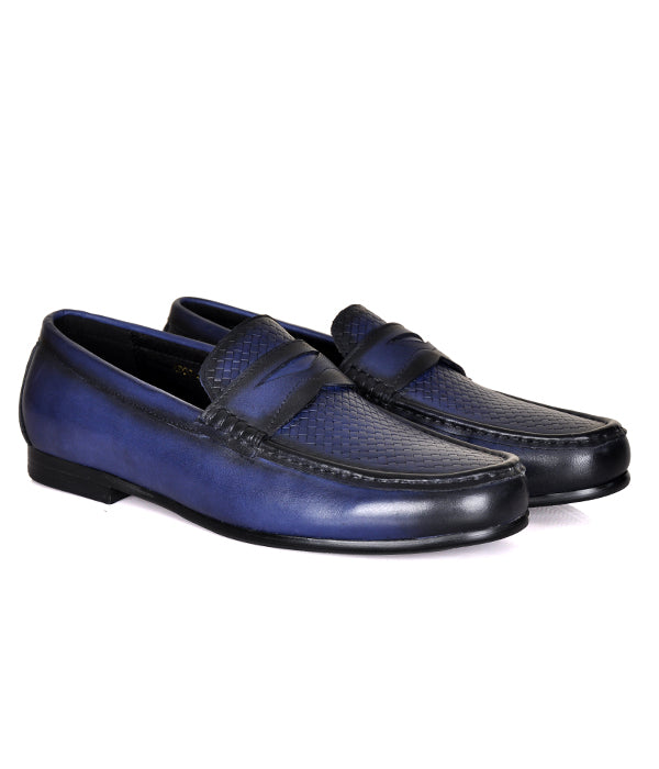 Aldo Men's Penny Loafers Blue Leather