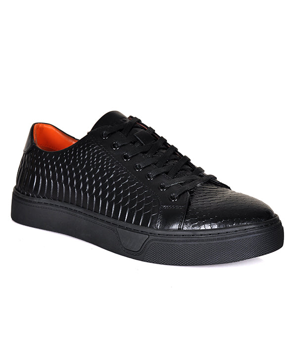 Aldo Croc Leather Black Lace-up Shoes