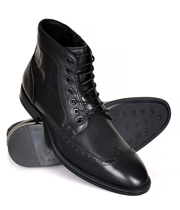 Kenneth Cole Design Leather High-Top Lace-up Shoe Black