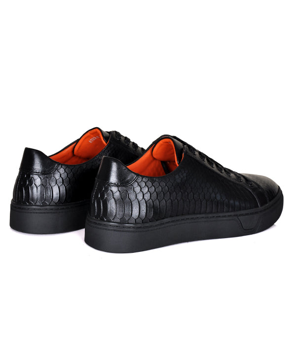 Aldo Croc Leather Black Lace-up Shoes