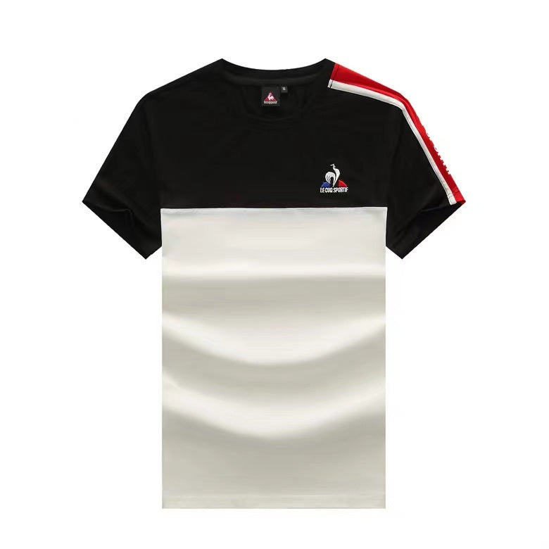 Lecoq Sportif Men's Crew Neck T-shirt-White|Multicolor