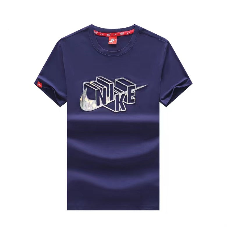 Nike Swoosh Graphic Logo Men's Crew T-shirt-Navy