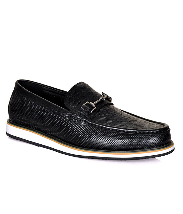 Men's Horsebit Buckle Formal Embossed Outdoor Comfort Slip On Loafer Shoes