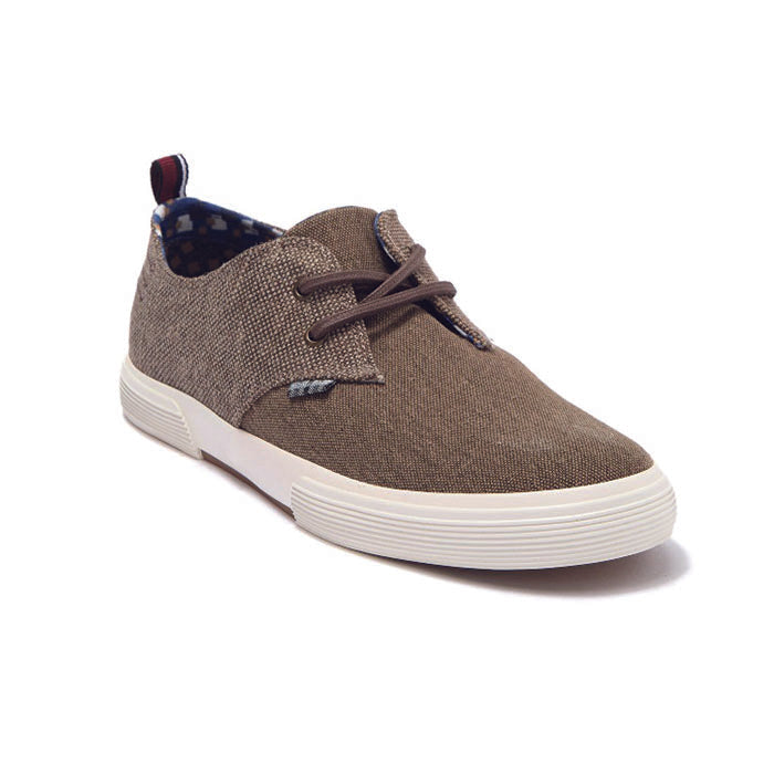 Ben Sherman Bristol Lace up Sneaker In Brown Canvas Ajebomarket