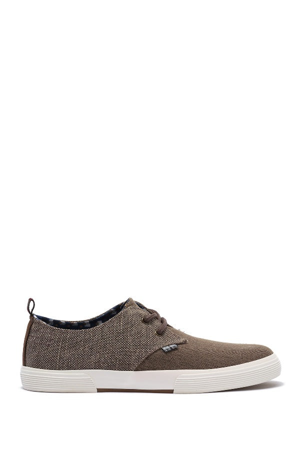 Ben Sherman Bristol Lace-up Sneaker In Brown Canvas