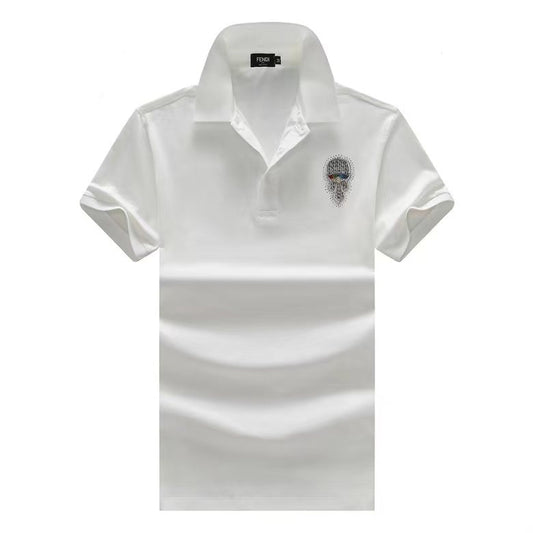 Fendi Roma Men's Strech Cotton polo-shirt|White