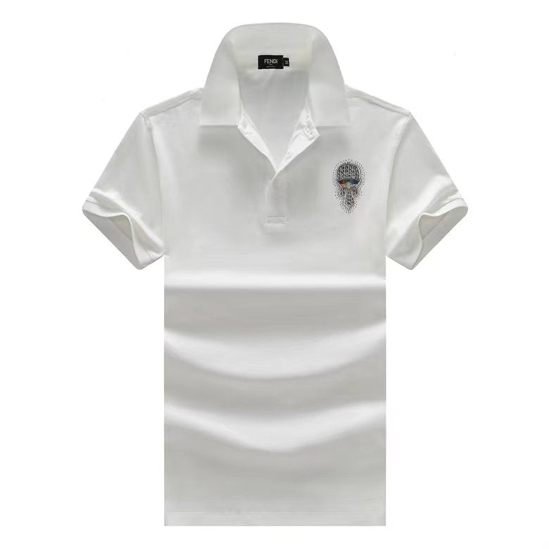 Fendi Roma Men's Strech Cotton polo-shirt|White