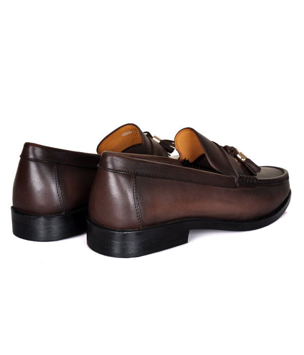 Coffee Plain Tassel Aldo Loafers