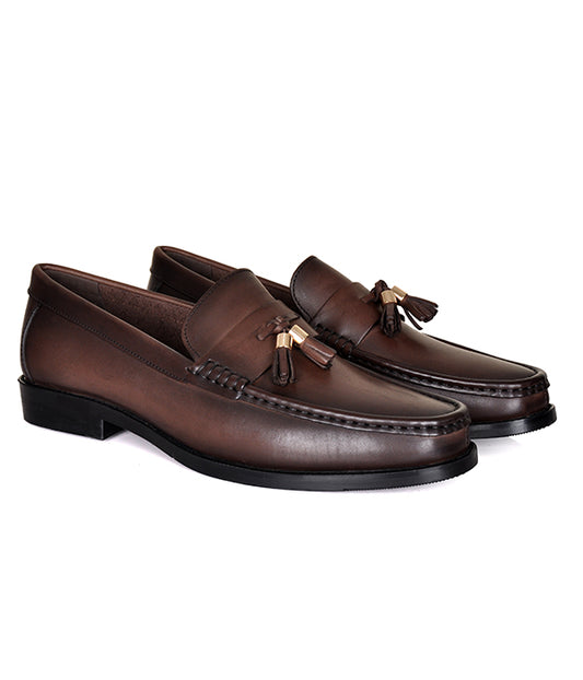 Coffee Plain Tassel Aldo Loafers