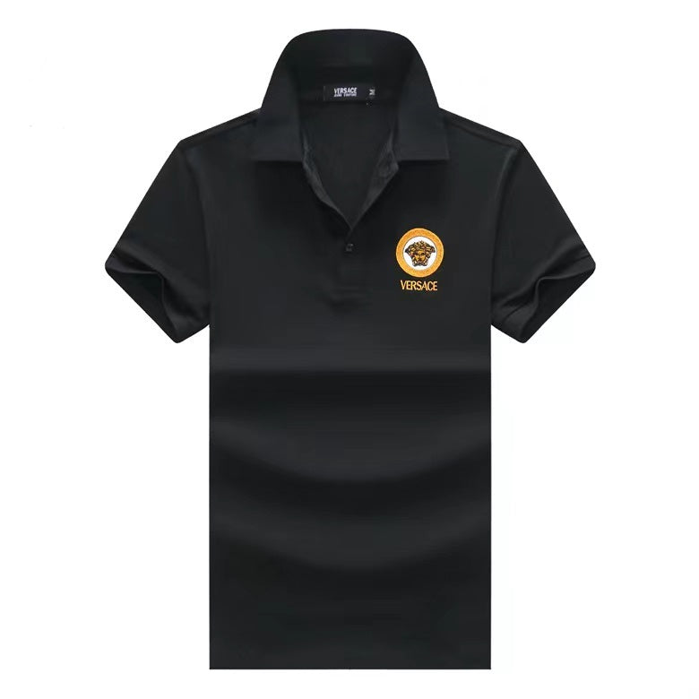 Medusa Men's Cotton Black Polo Shirt