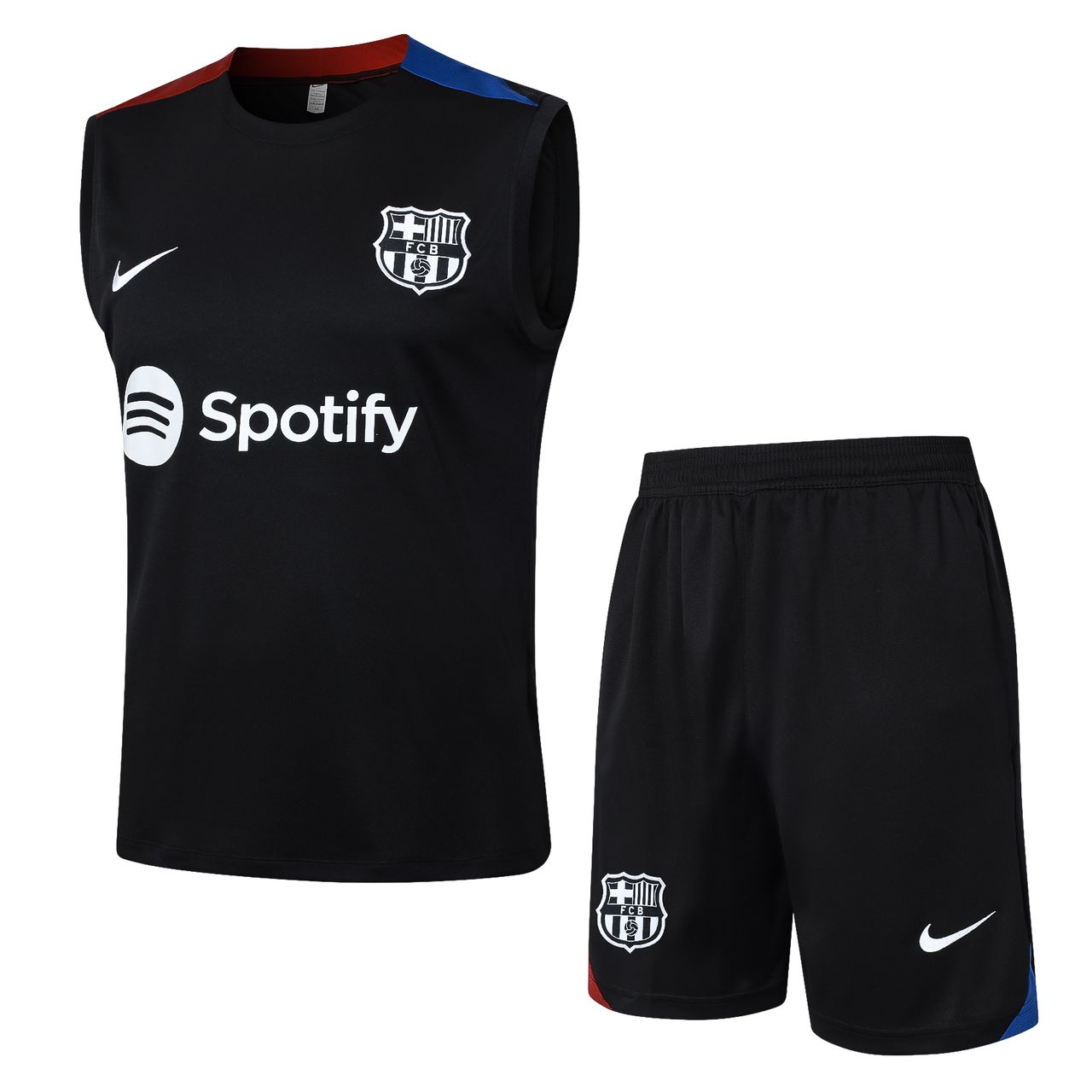 Barcelona sleeveless black training kit