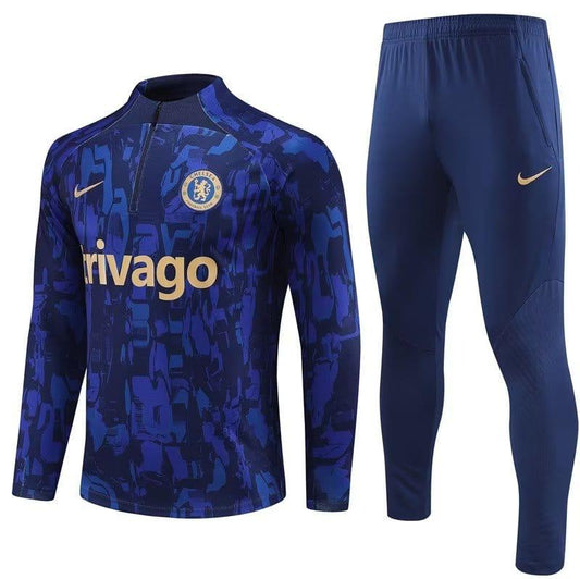 Chelsea Zipper Training Kit(Top+Pants) Blue 2023/24