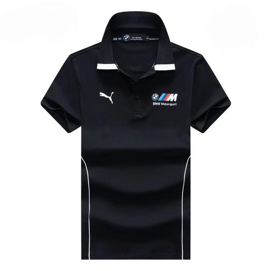 BMW men's black polo shirt