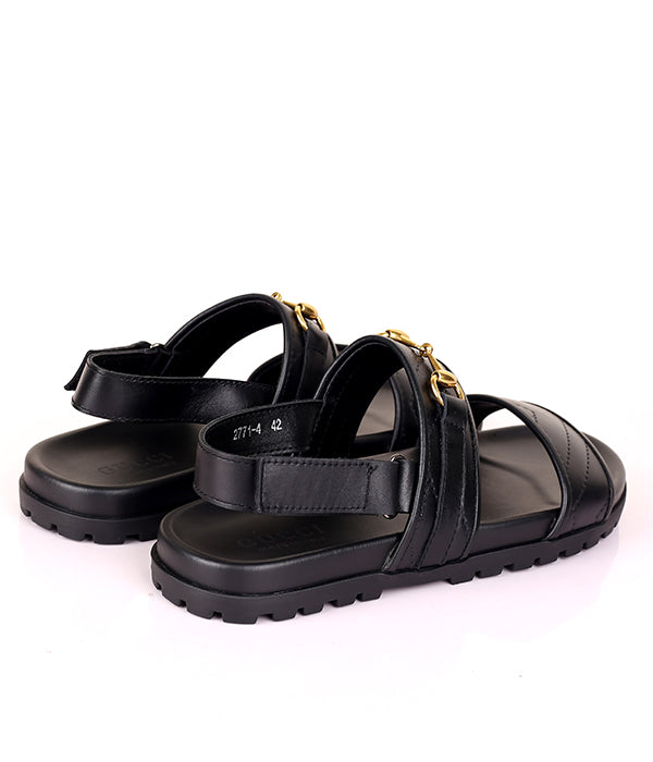 GG HorseBit Clip Sandals|Black