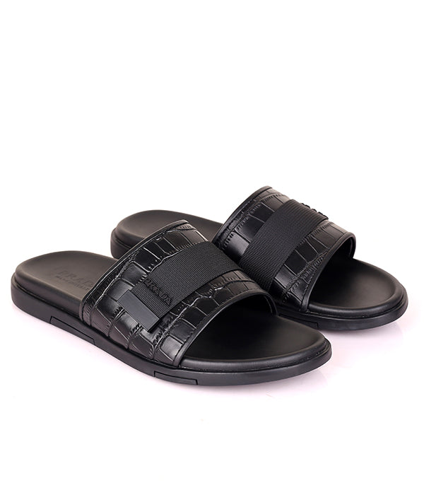 Prada Croc Design Black Cover Slide