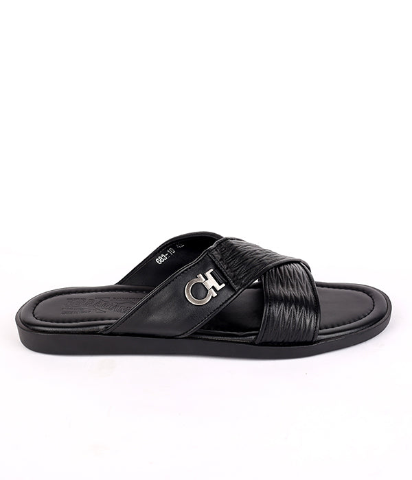 S F side logo crisscross slippers