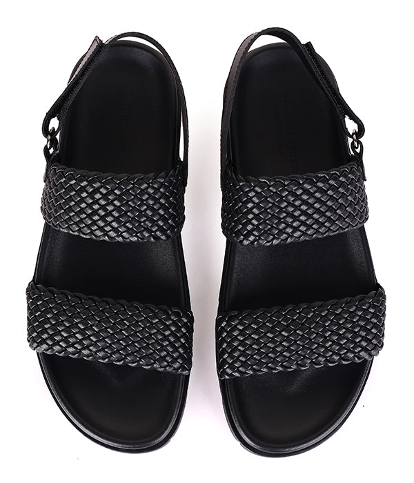 BV Weaved Sandals|Black