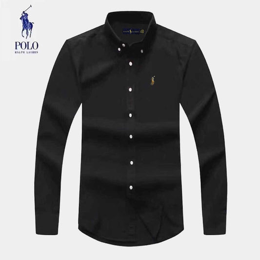 PRL Brown Pony Long-sleeved Shirt |Black