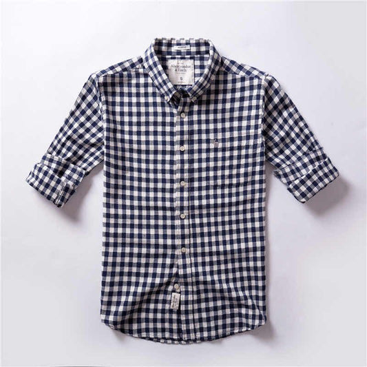 Abercrombie &amp; Fitch Check Shirt | White Navy Blue