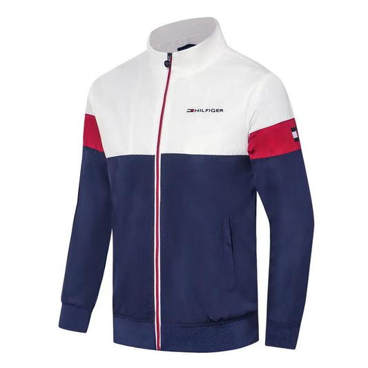 Hilfiger Wind Breaker Jackets |White Navy Blue Red